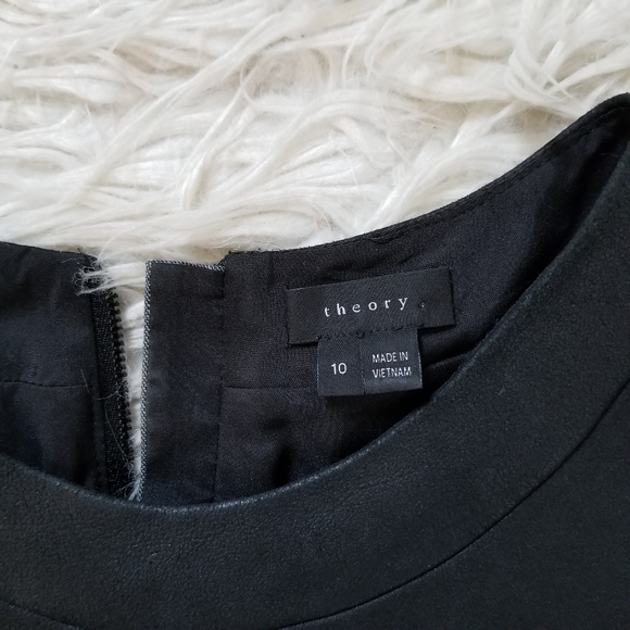 Theory Tirionne C Leather Top Career Sheath Dress - Picture 4 of 8